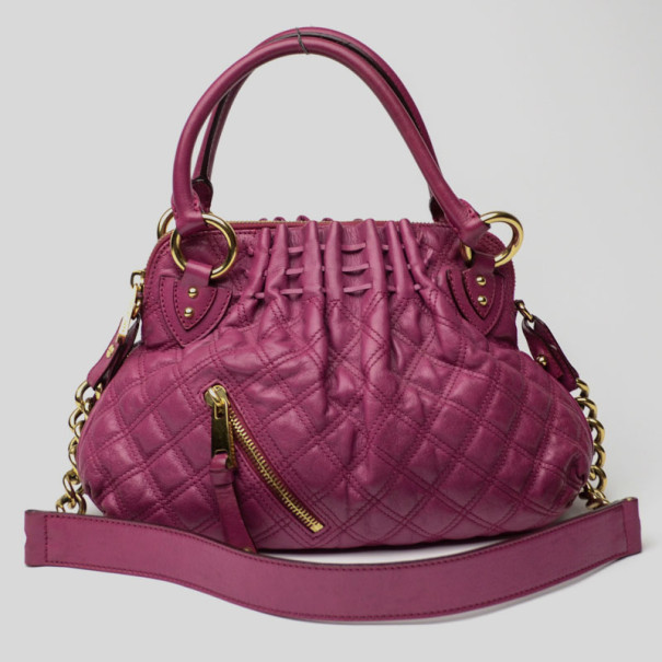 Pre Owned Marc Jacobs Purple Quilted Calf Leather Small Cecilia Bag