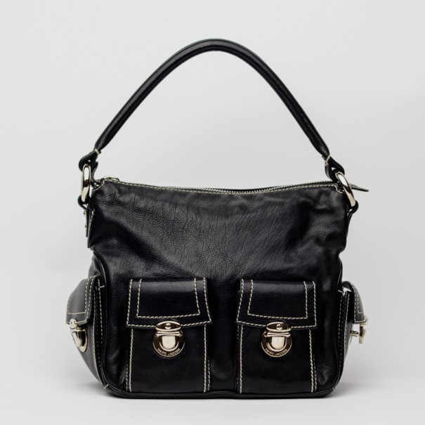 Marc Jacobs Black Leather Multipocket Hobo