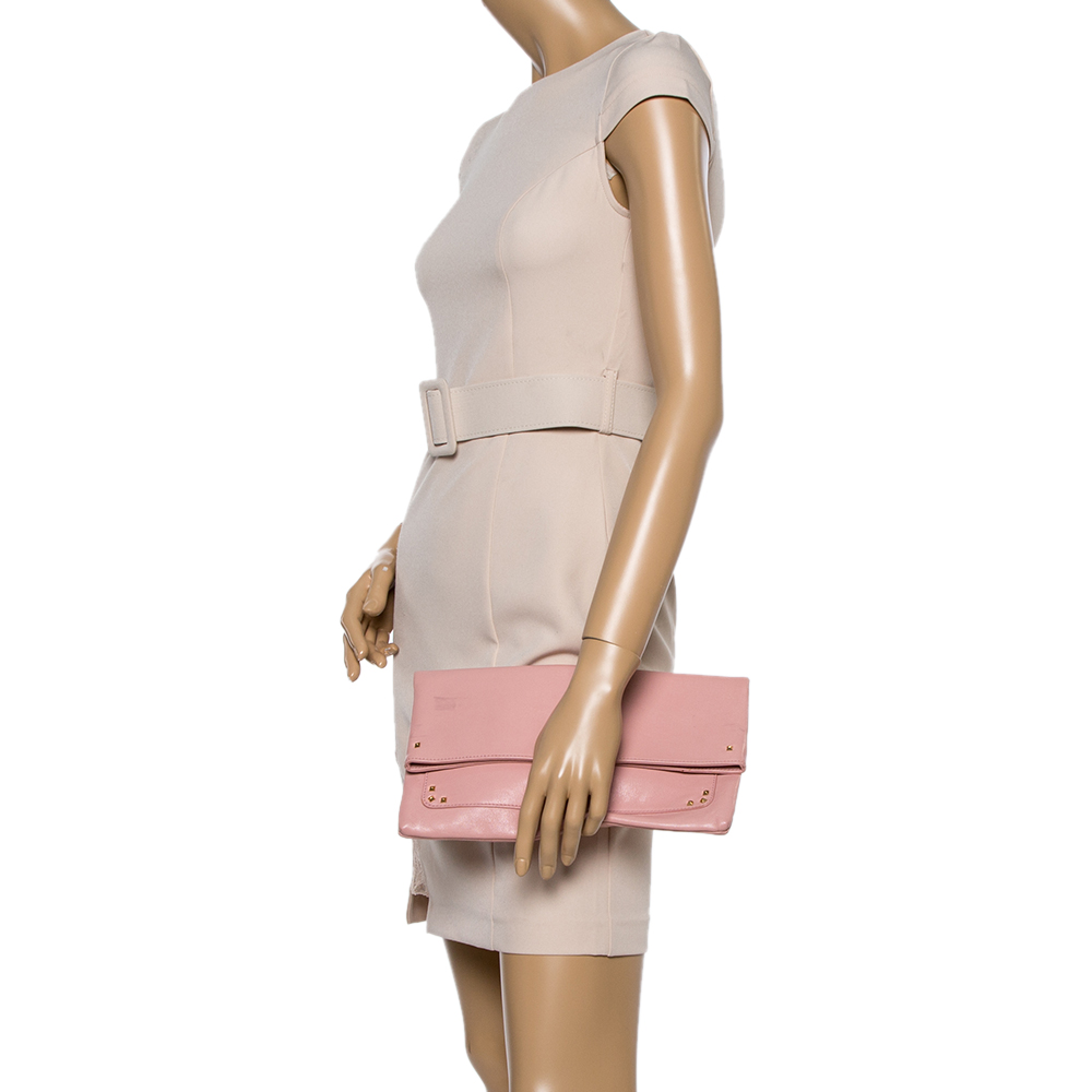 

Marc Jacobs Peach Leather Eugenie Clutch, Pink