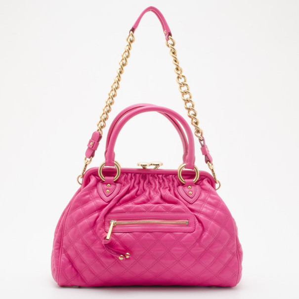 مملوكة مسبقًا Marc Jacobs Quilted Hot Pink Stam Satchel