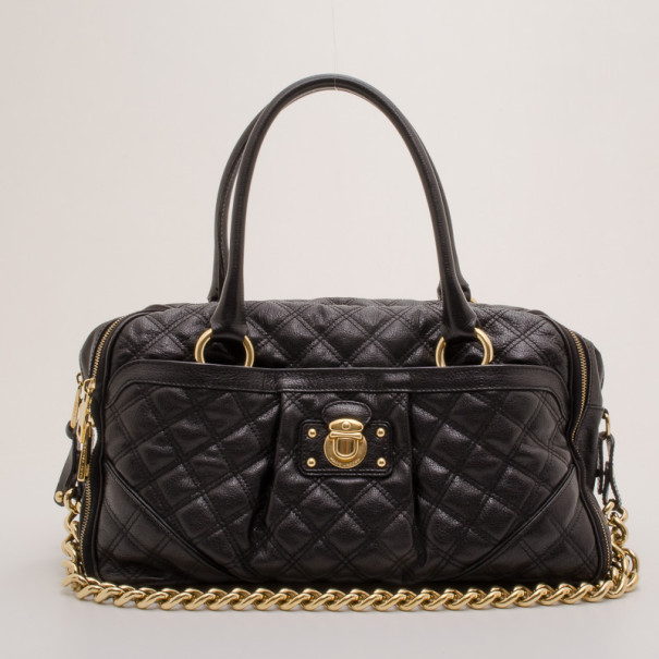 Marc Jacobs Black Quilted Leather Satchel