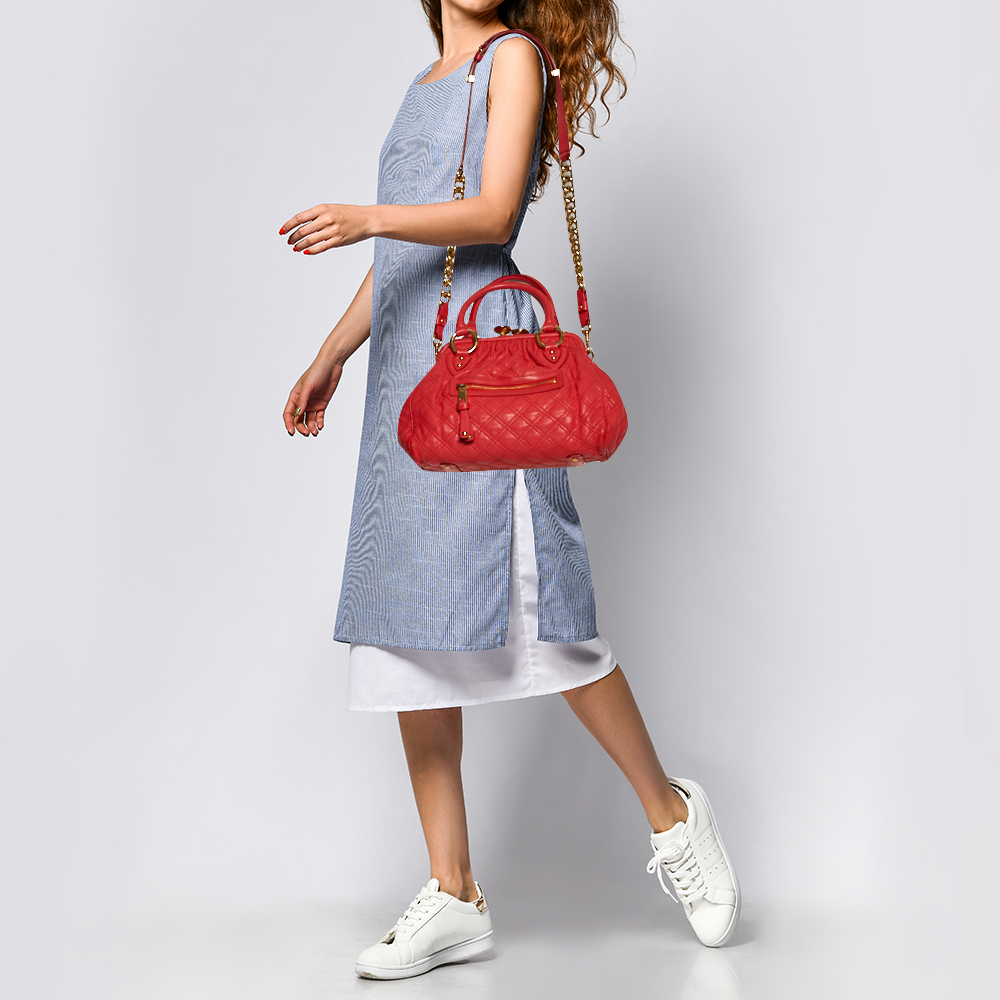 

Marc Jacobs Red Quilted Leather Stam Shoulder Bag