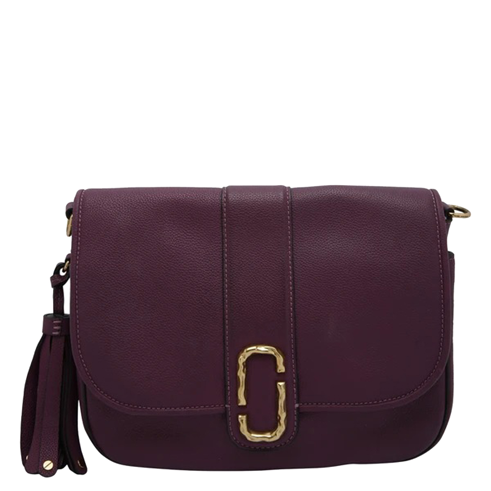 Pre-owned Marc Jacobs Purple Interlock Courier Leather Cross Body Bag