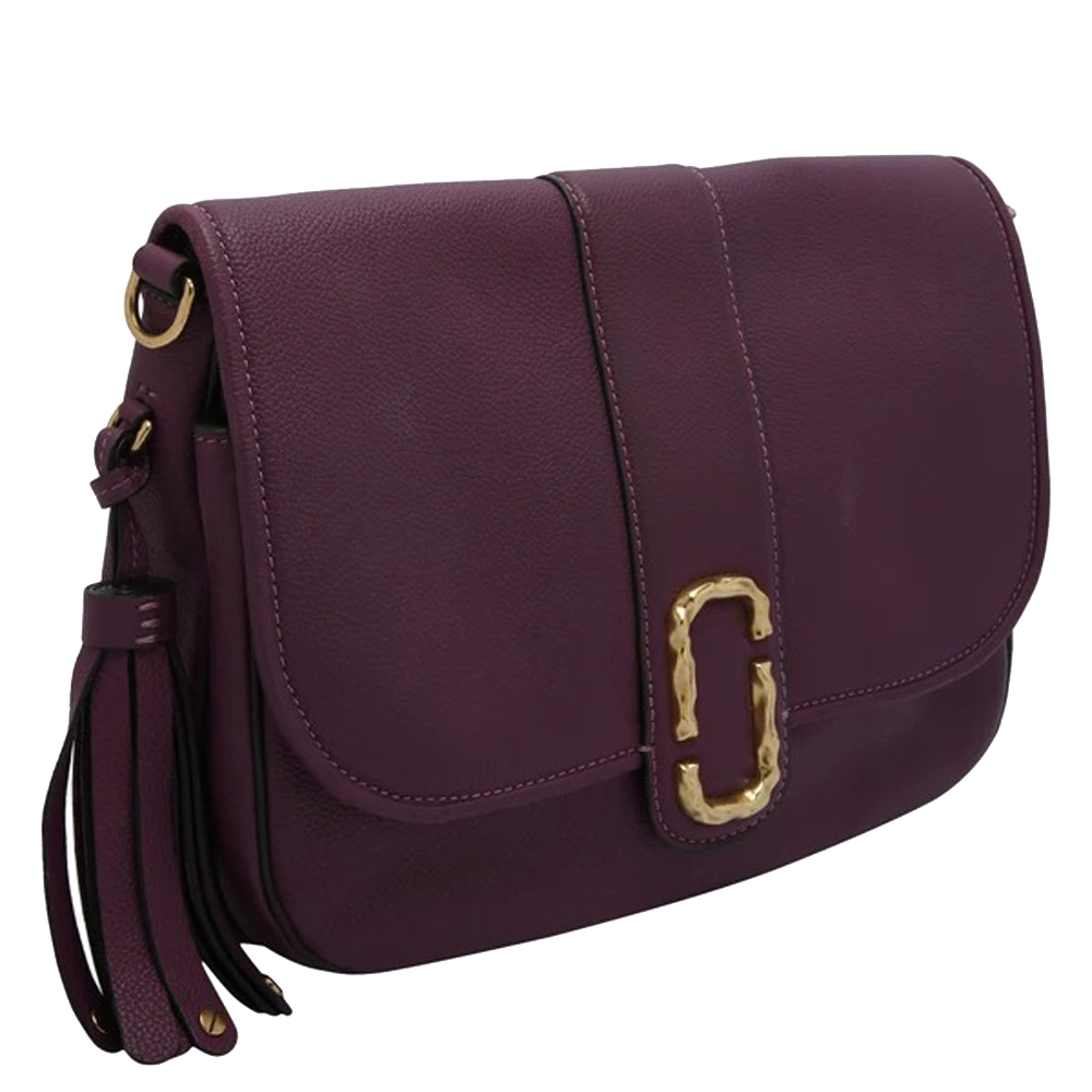 

Marc Jacobs Purple Interlock Courier Leather Cross Body Bag