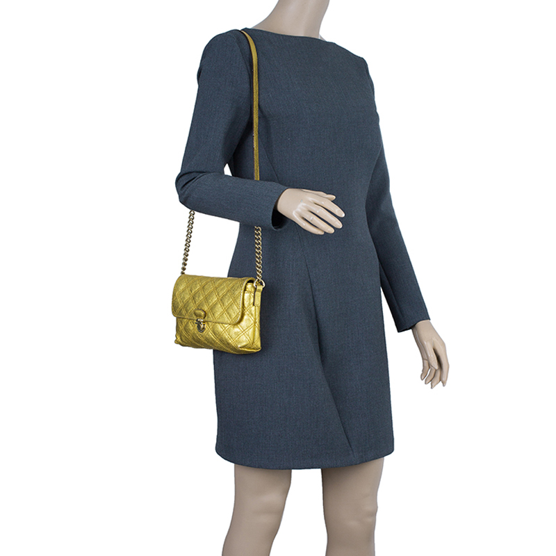 

Marc Jacobs Gold Quilted Leather Crossbody Bag