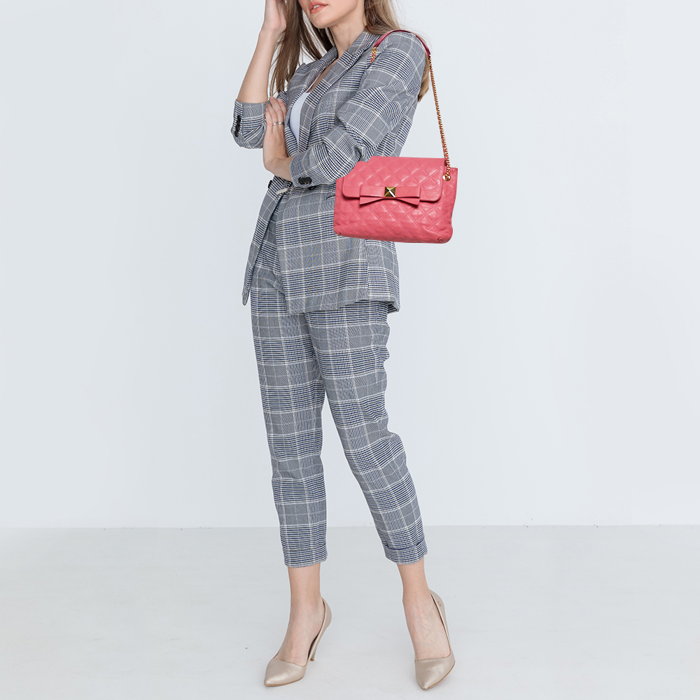 

Marc Jacobs Pink Quilted Leather Bow Shoulder Bag