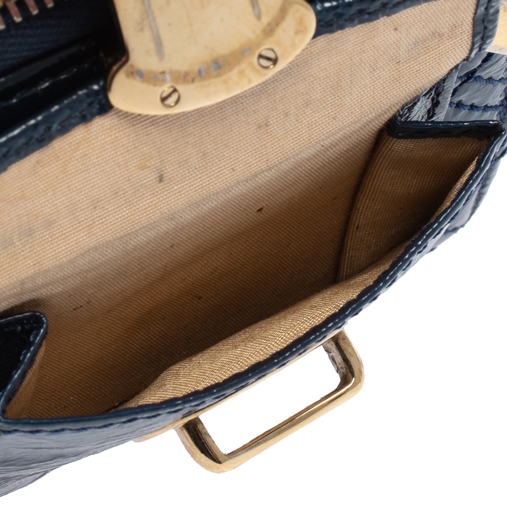 

Marc Jacobs Blue Glazed Leather Zip Clutch, Navy blue