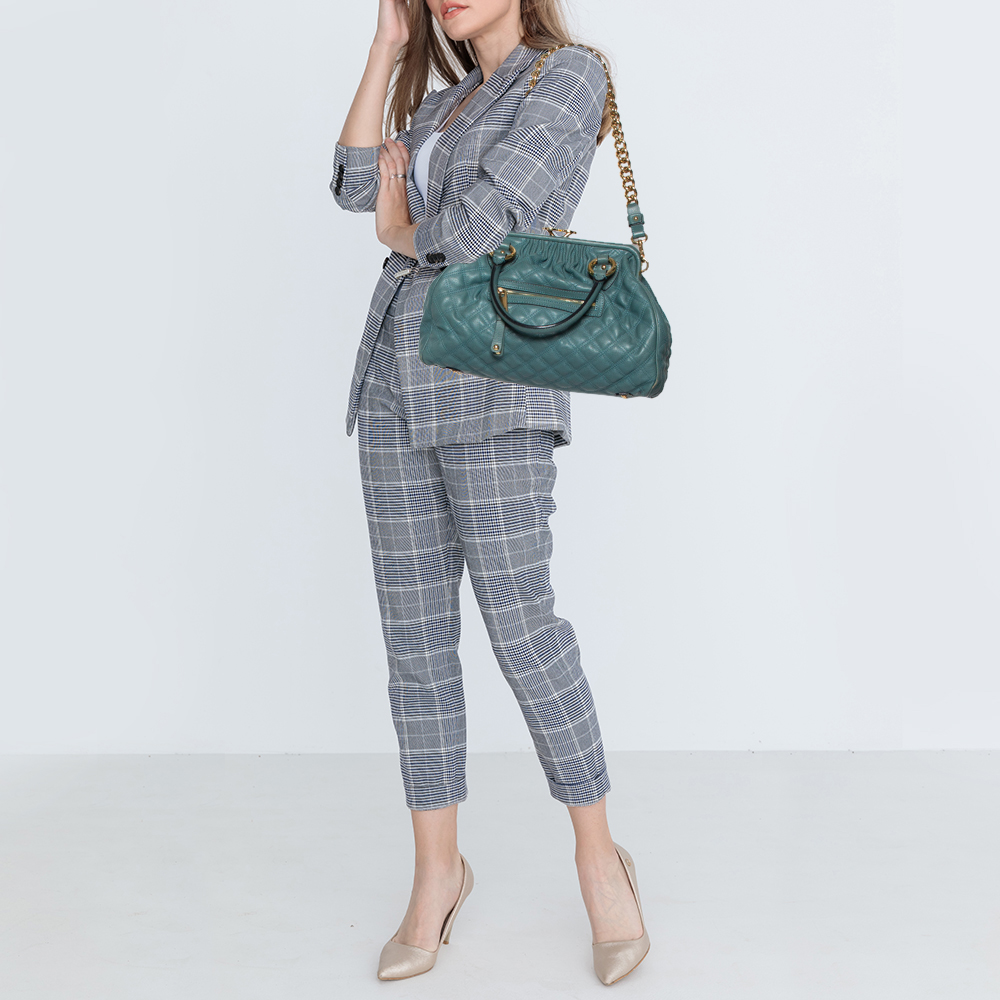 

Marc Jacobs Green Quilted Leather Stam Satchel