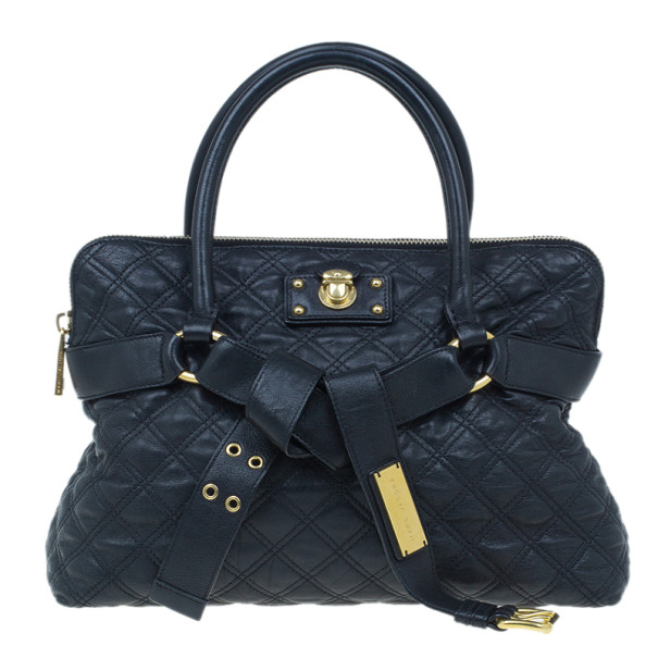 Marc Jacobs Black Quilted Leather Bruna Tote