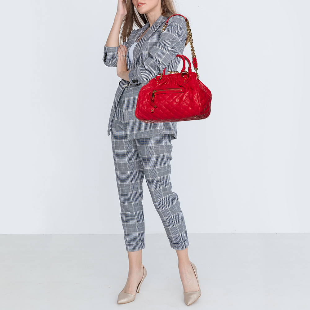 

Marc Jacobs Red Quilted Leather Stam Satchel