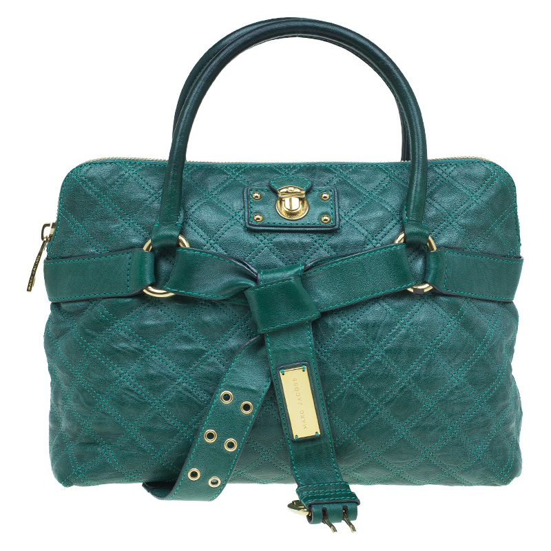Marc Jacobs Green Quilted Leather Bruna Belted Tote Marc Jacobs | The ...