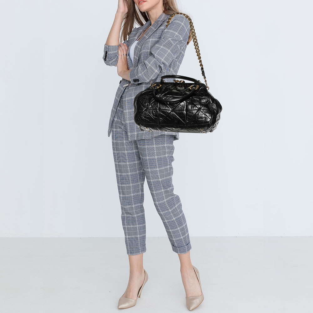 

Marc Jacobs Black Quilted Leather Stam Satchel