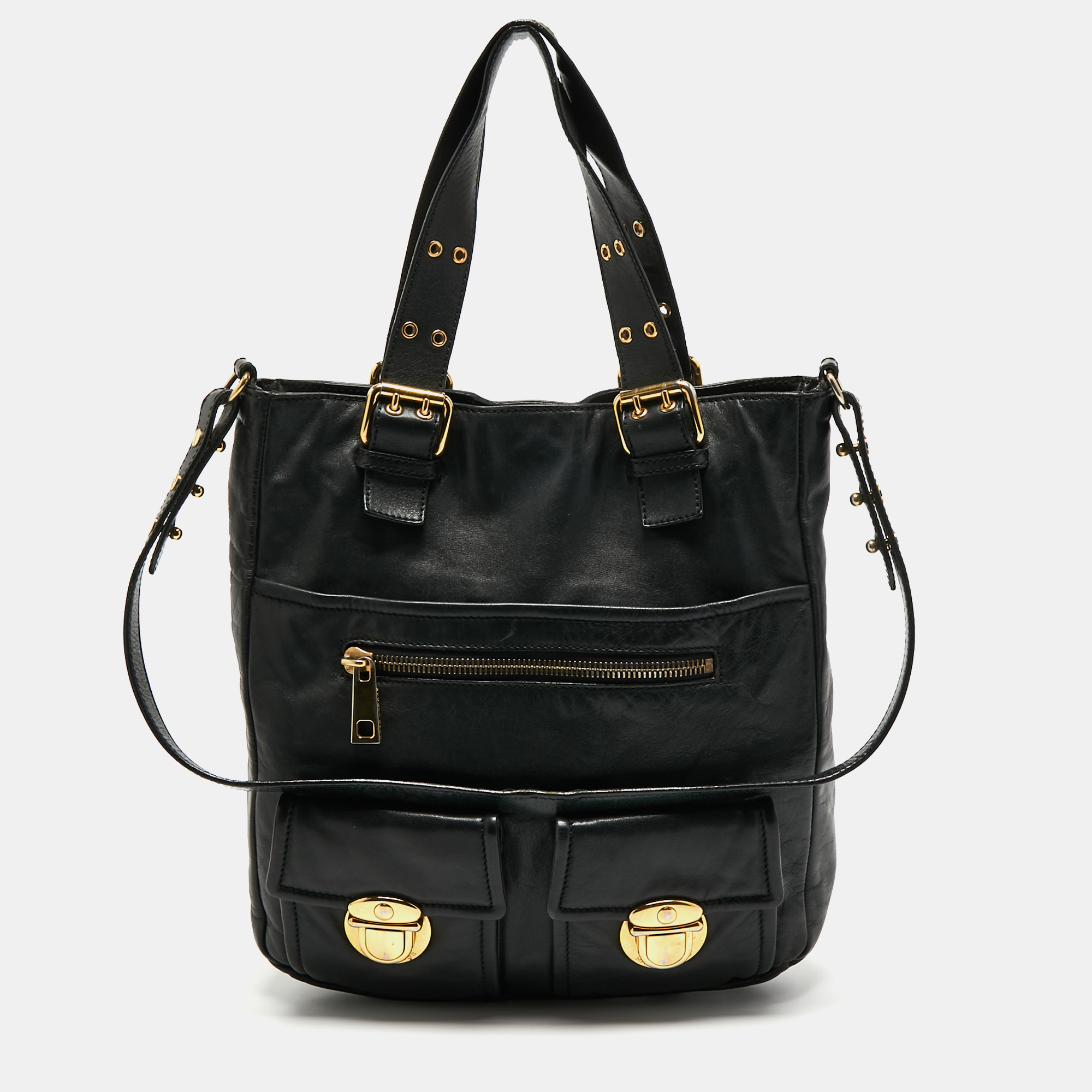 Pre-owned Marc Jacobs Black Leather Multipocket Shoulder Bag