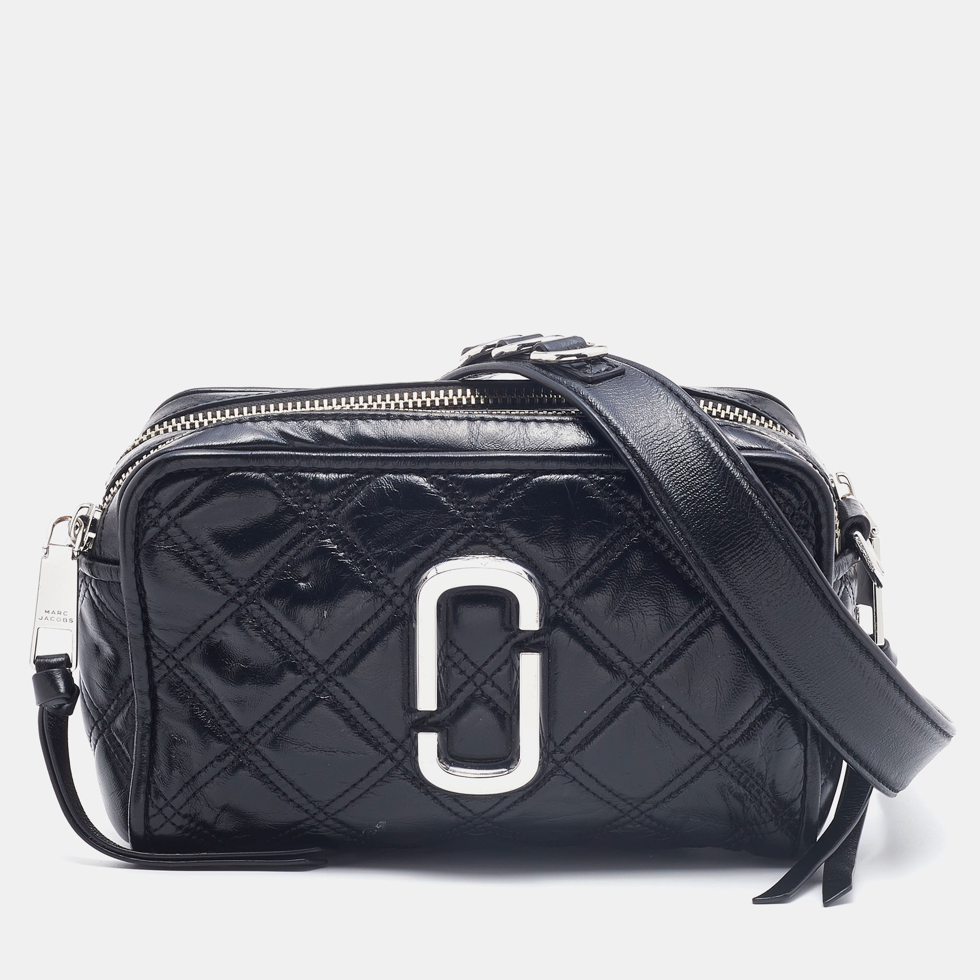 Marc Jacobs Black Quilted Leather Softshot Crossbody Bag