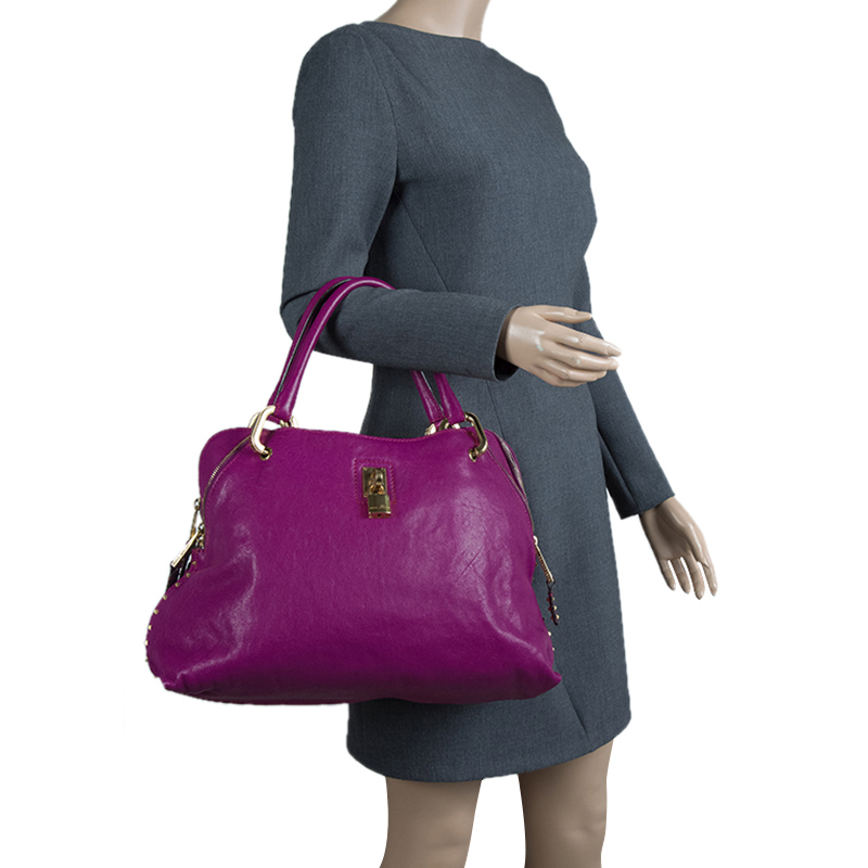 

Marc Jacobs Purple Leather Paradise Little Janice Satchel