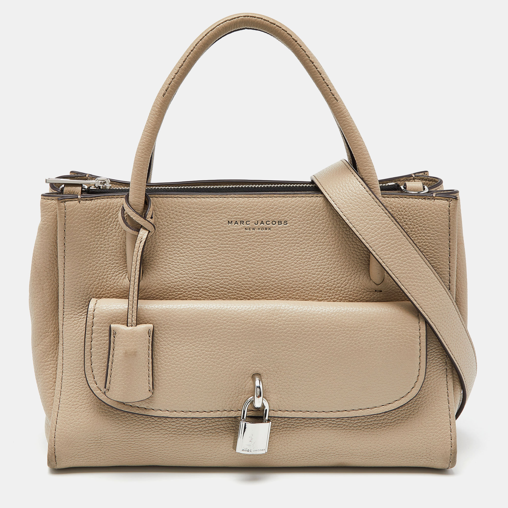 Pre-owned Marc Jacobs Beige Leather Lock That Tote