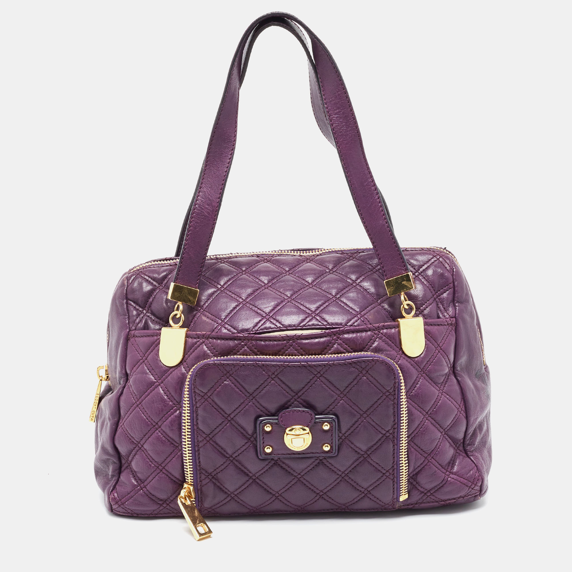 Pre-owned Marc Jacobs Purple Quilted Leather Spring Street Satchel