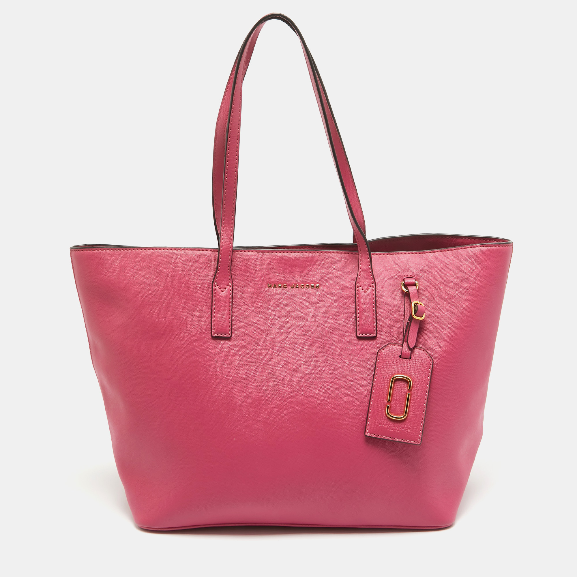 Pre-owned Marc Jacobs Pink Saffiano Leather Snap Tote