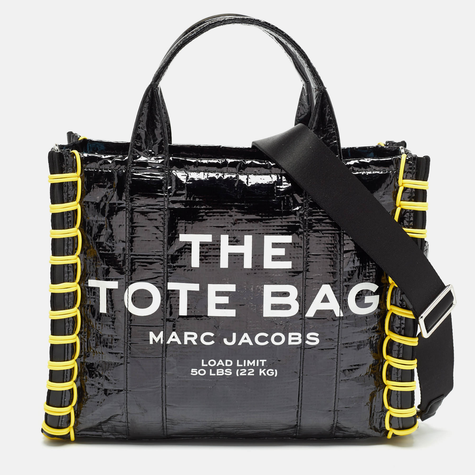 Pre-owned Marc Jacobs Black/yellow Tarp Medium The Tote Bag