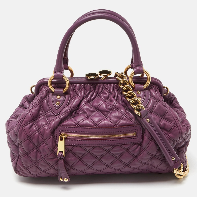 

Marc Jacobs Purple Quilted Leather Stam Satchel