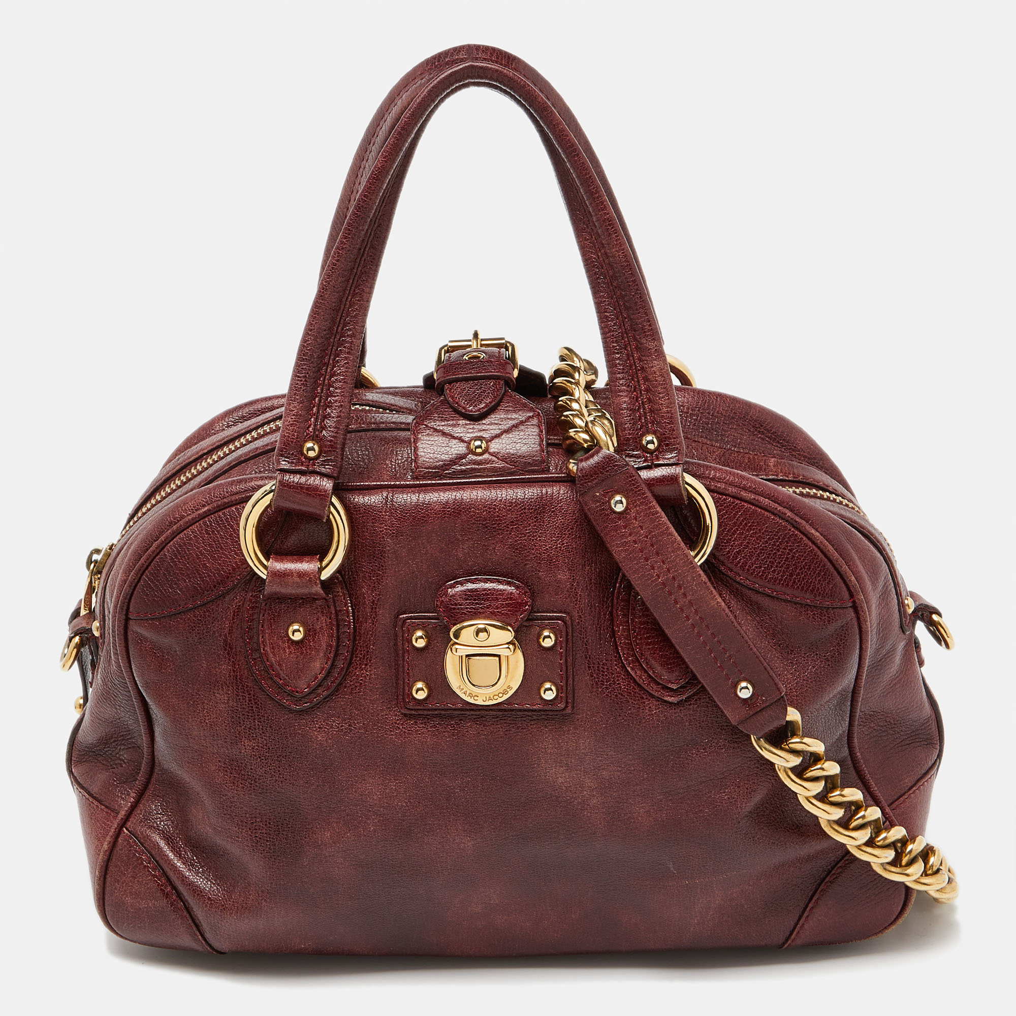 

Marc Jacobs Burgundy Leather Satchel, Red
