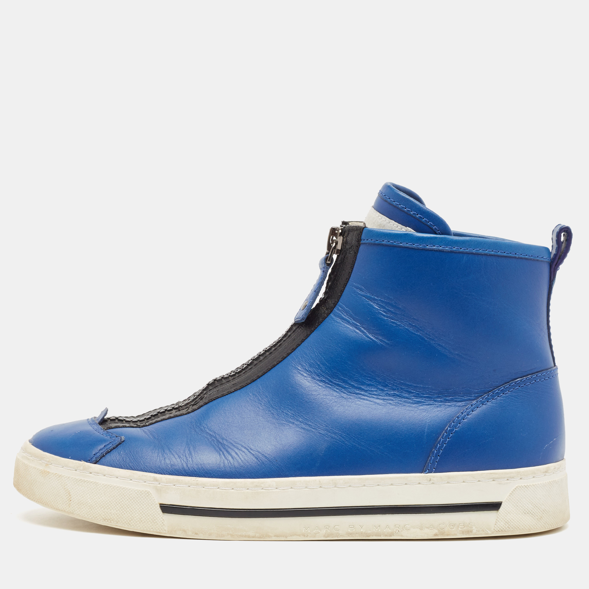 

Marc Jacobs Blue Leather High Top Sneakers Size