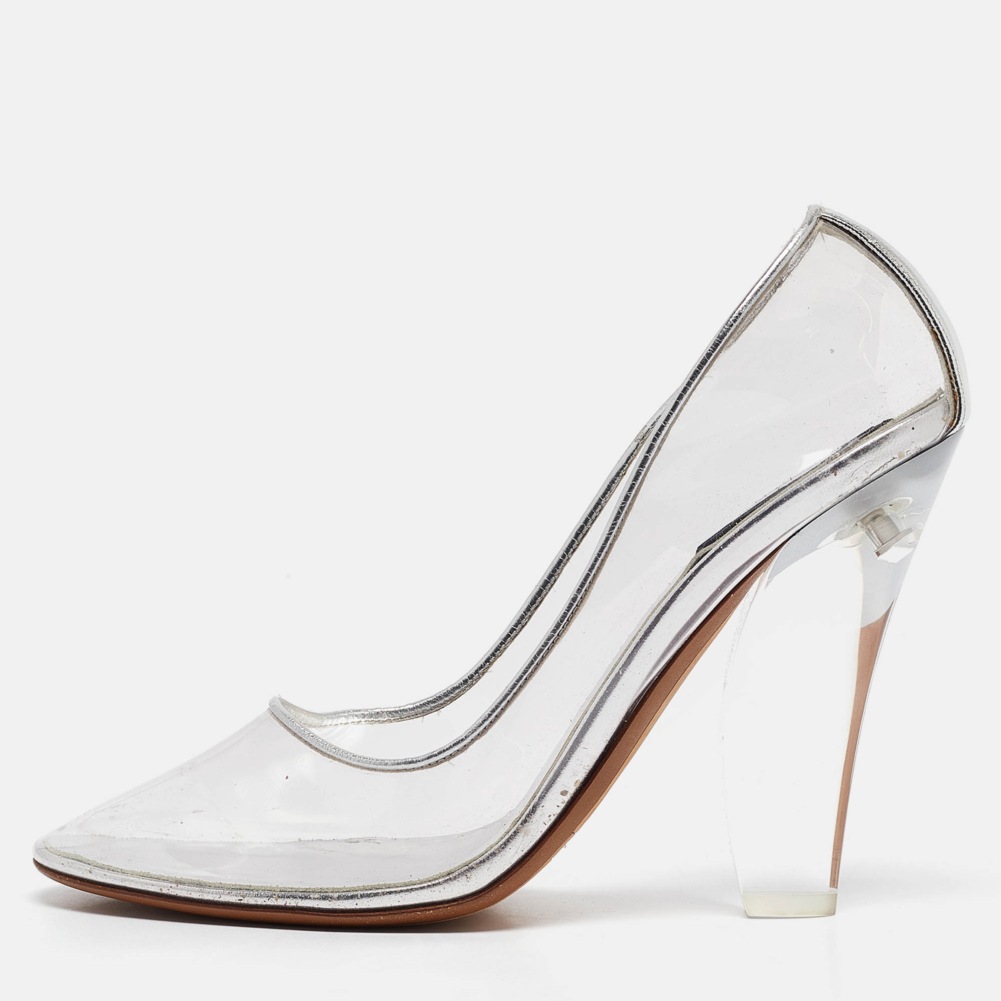 

Marc Jacobs Transparent Leather and PVC Block Heel Pumps Size