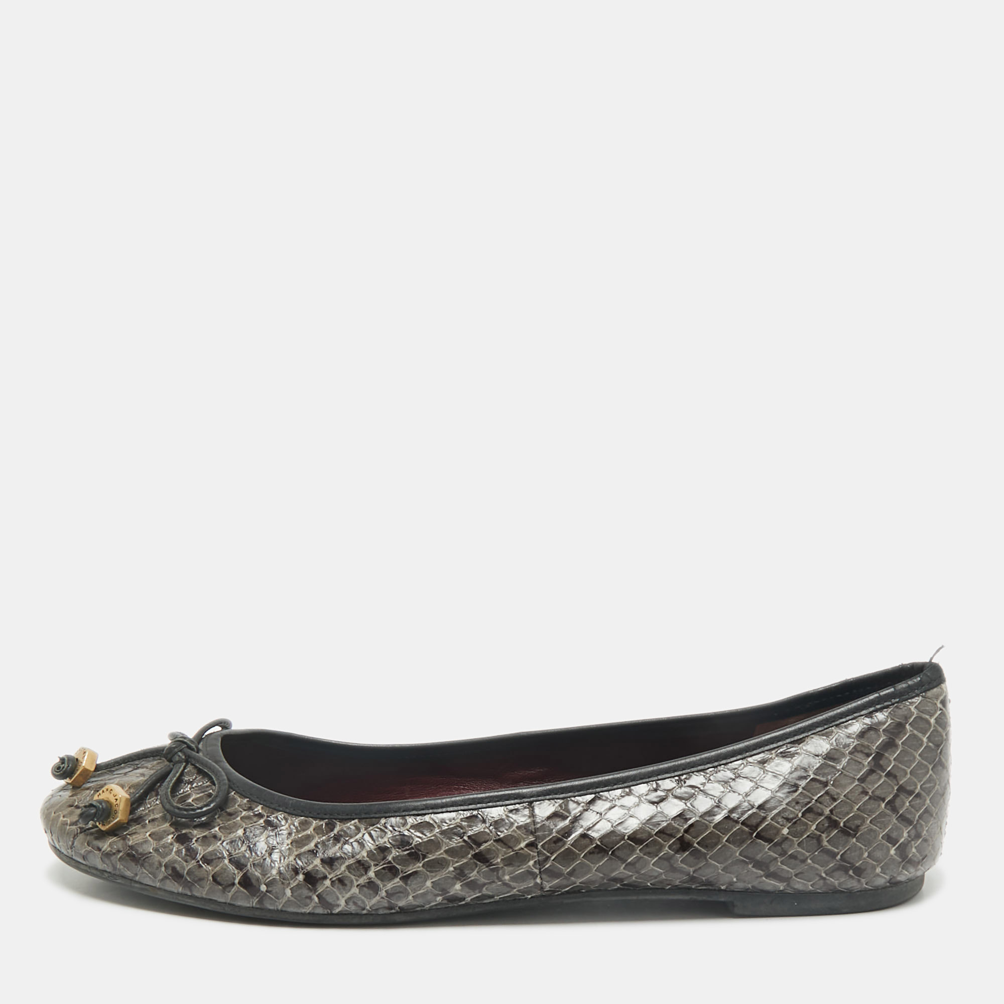 

Marc Jacobs Green Python Leather Ballet Flats Size