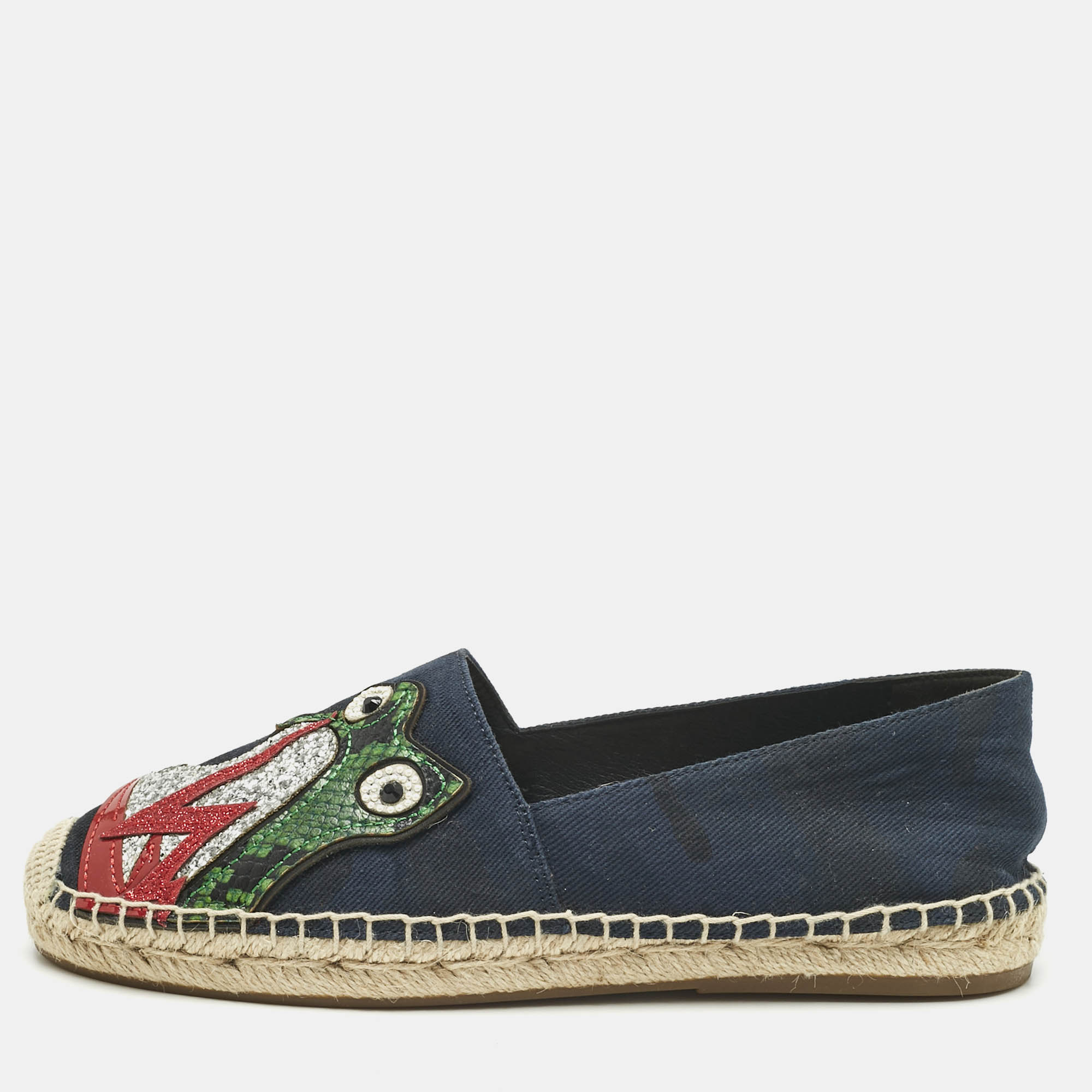 

Marc Jacobs Multicolor Camouflage Canvas Patchwork Espadrille Flats Size