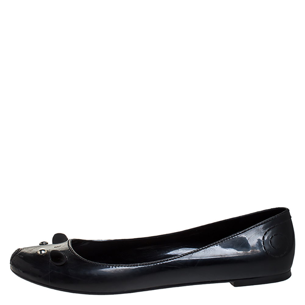 

Marc Jacobs Black Rubber Mouse Ballet Flats Size