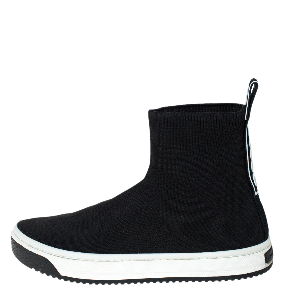 

Marc Jacobs Black Knit Fabric Dart High Top Slip On Sneakers Size