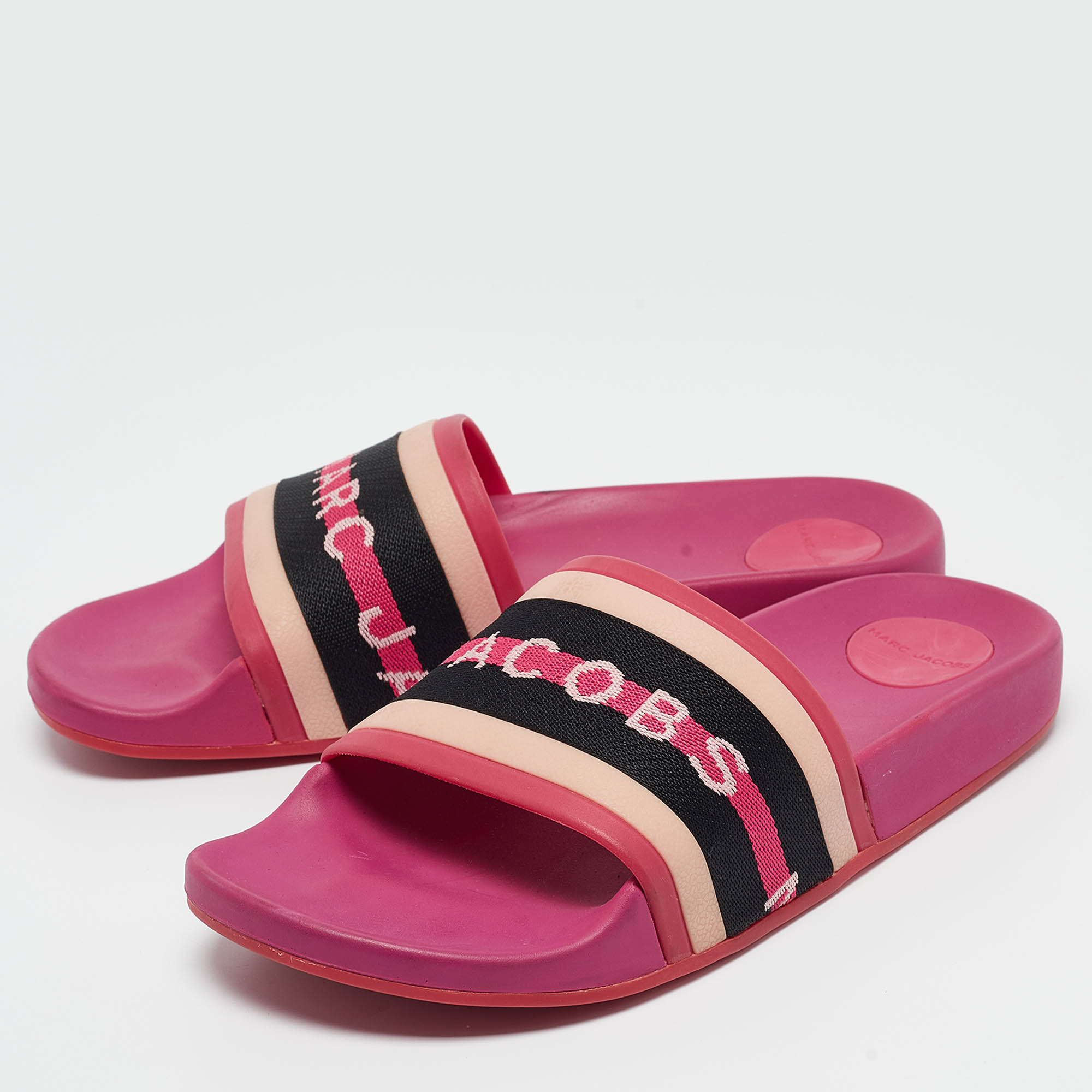 Marc Jacobs Multicolor Rubber Flat Slides Size 39 