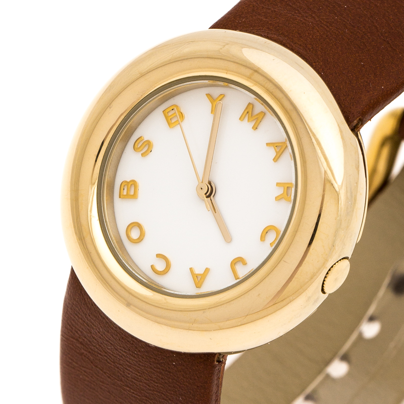 

Marc By Marc Jacobs White Yellow Gold Plated MBM8520 Women's Wristwatch