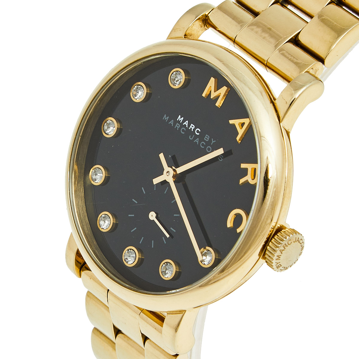 

Marc By Marc Jacobs Black Yellow Gold Plated Stainless Steel Baker Dexter MBM3421 Women's Wristwatch