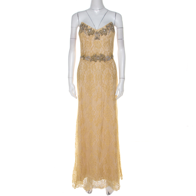 marchesa notte gold gown