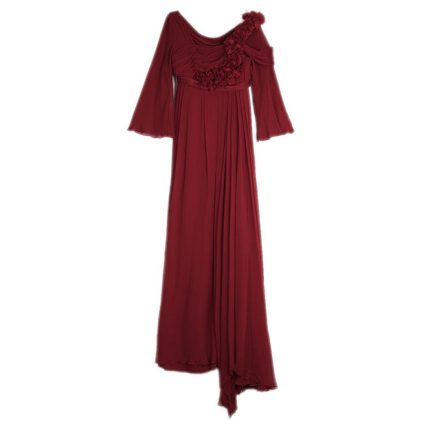 مملوكة مسبقًا Marchesa Cherry Red Ruffle Gown S