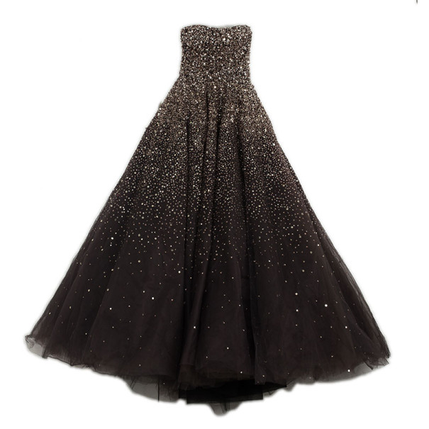 Marchesa Strapless Embellished Ball Gown S