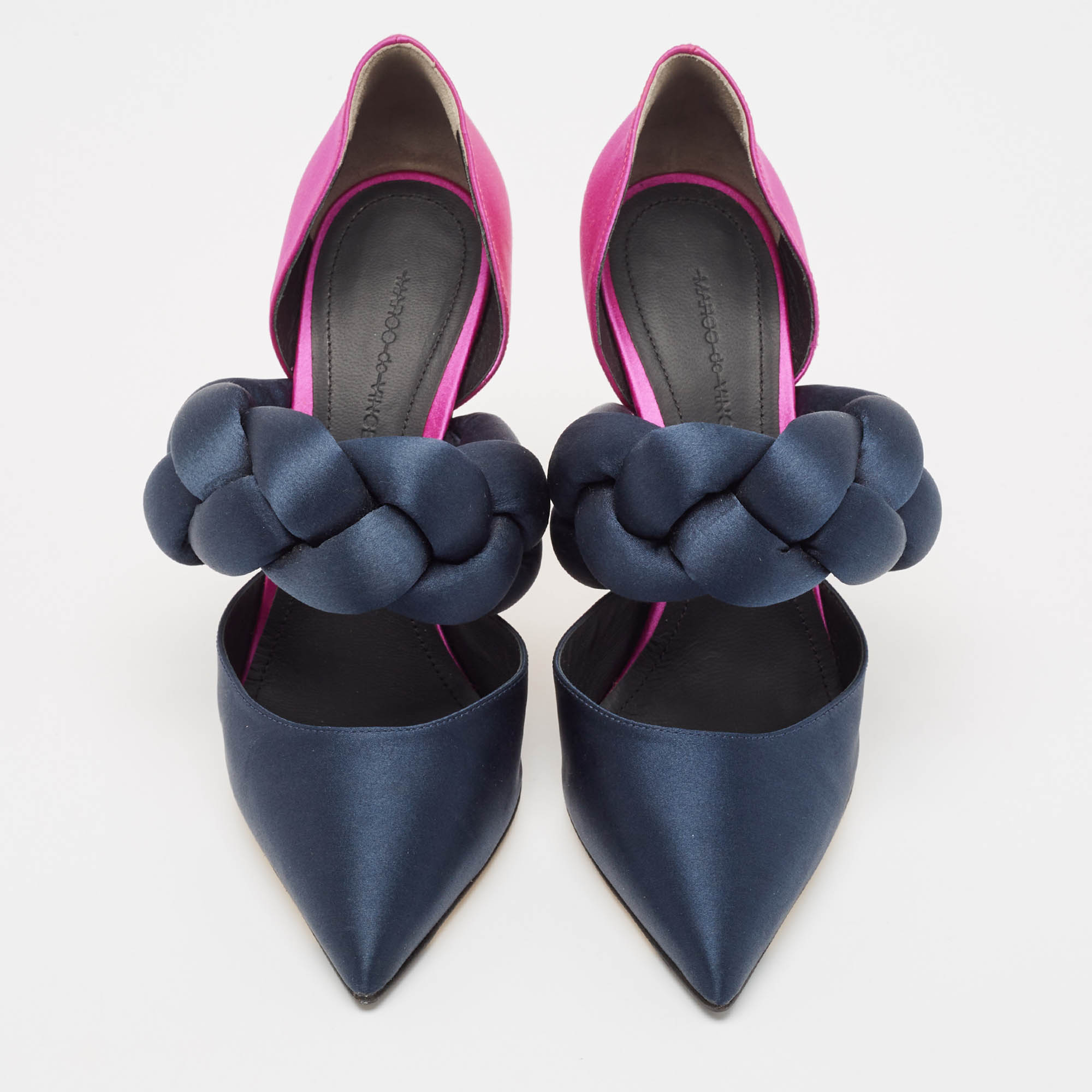 Marco de Vincenzo Multicolor Velvet  Braided Strap Pumps Size 38.5 