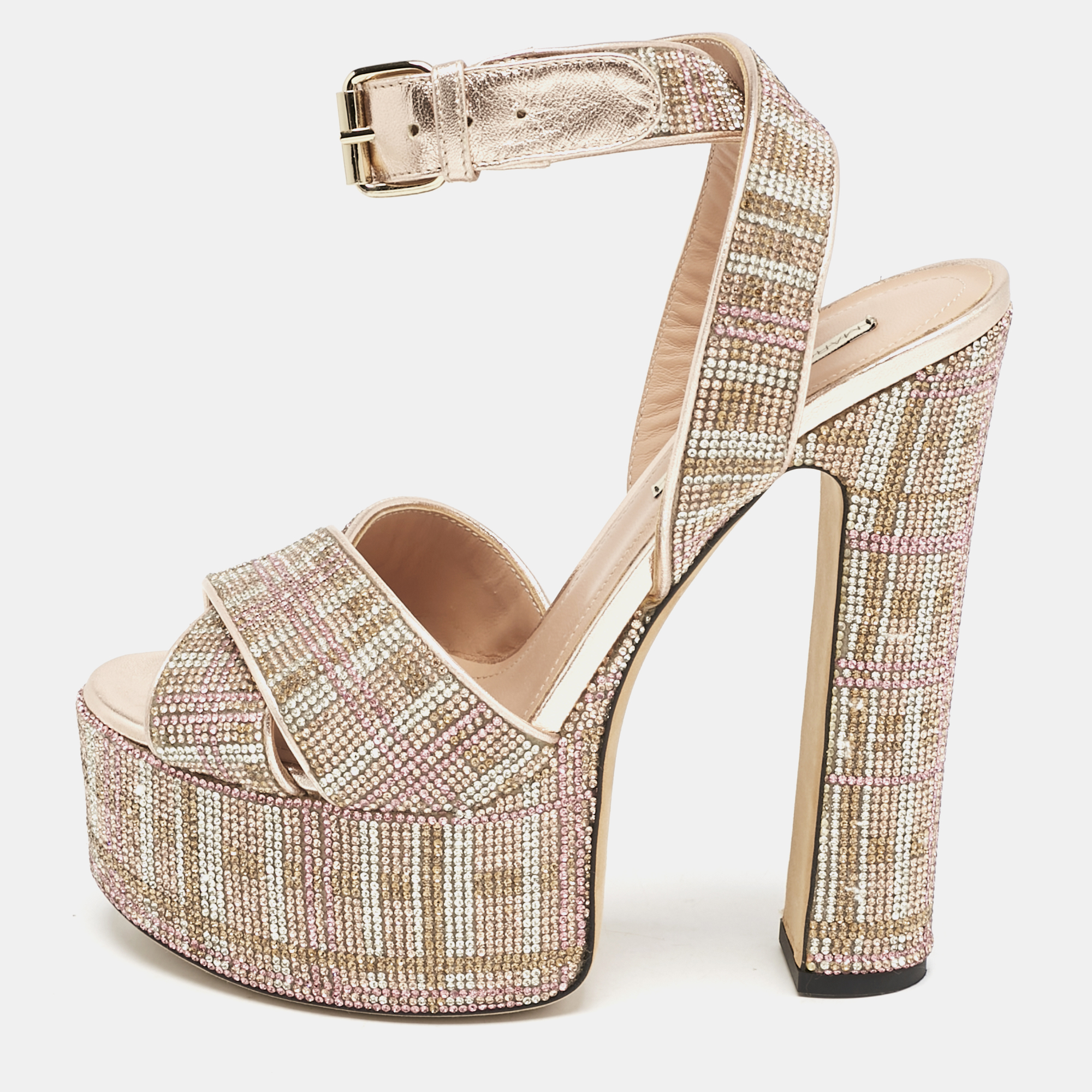 

Marco de vincenzo Multicolor Leather Ankle Strap Sandals Size