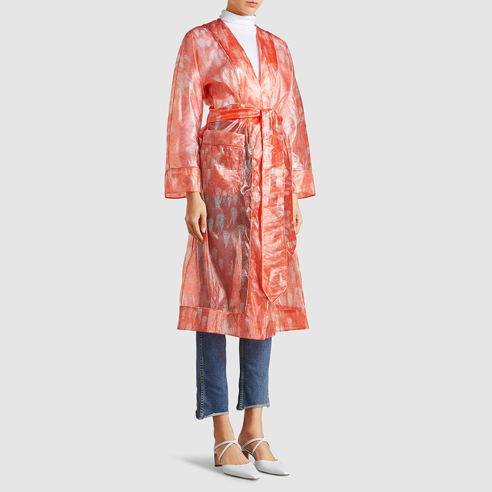 

Marina Moscone Pink Printed Organza Robe Size US 10