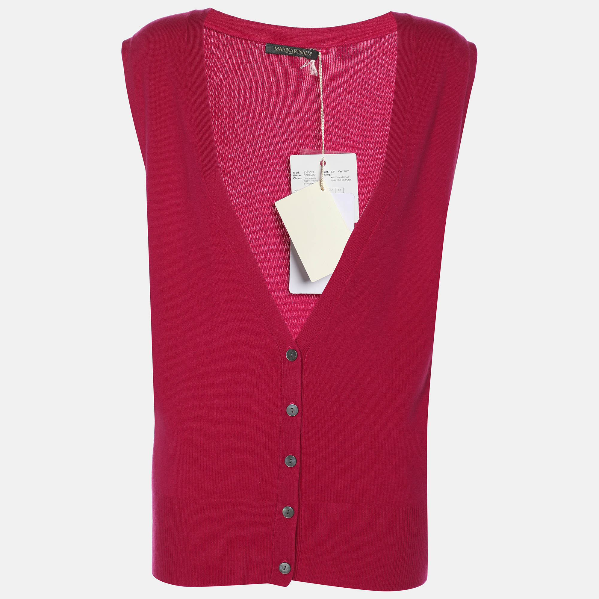 

Marina Rinaldi Pink Cashmere Knit Waistcoat