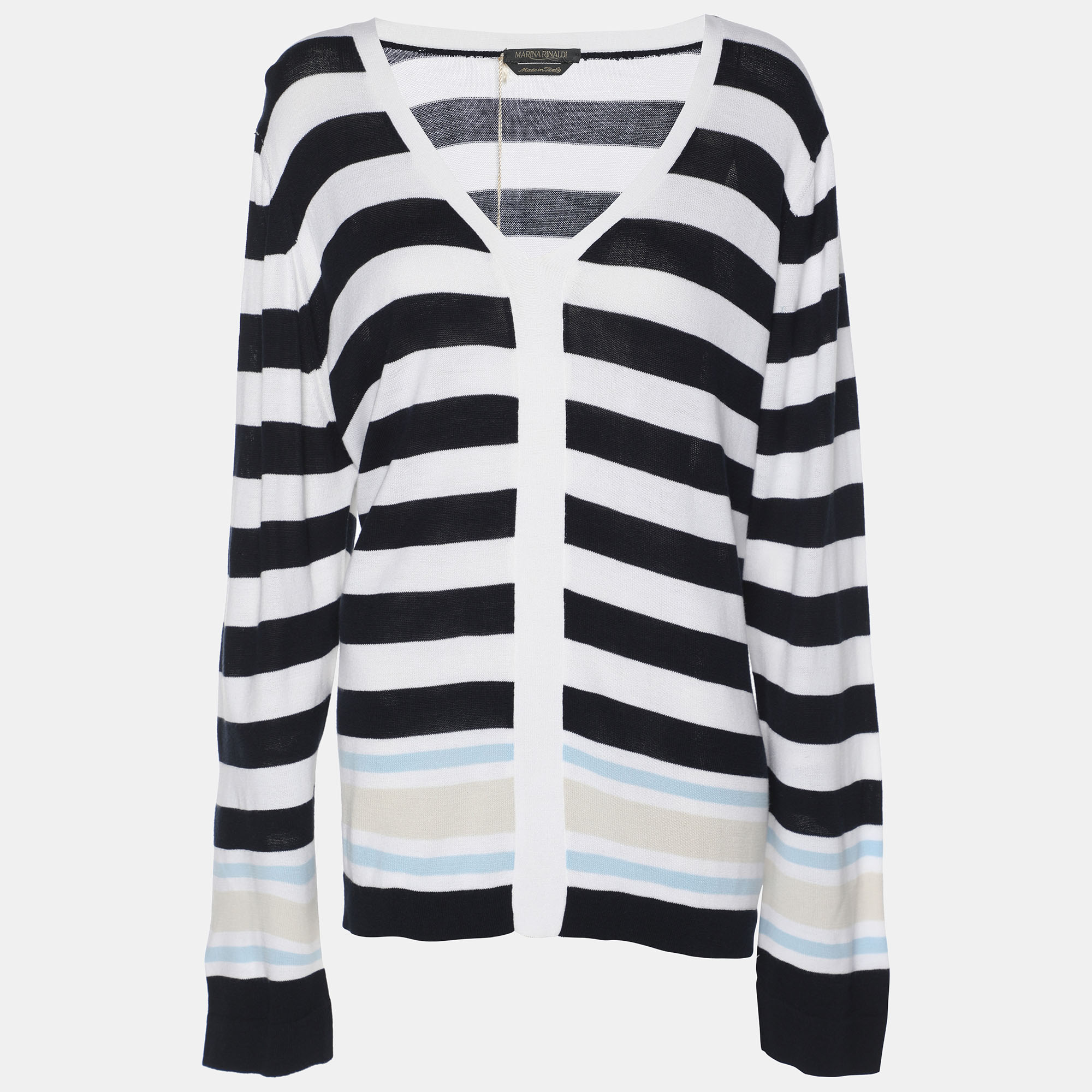 

Marina Rinaldi Multicolor Stripe Knit Fabric Sweatshirt L