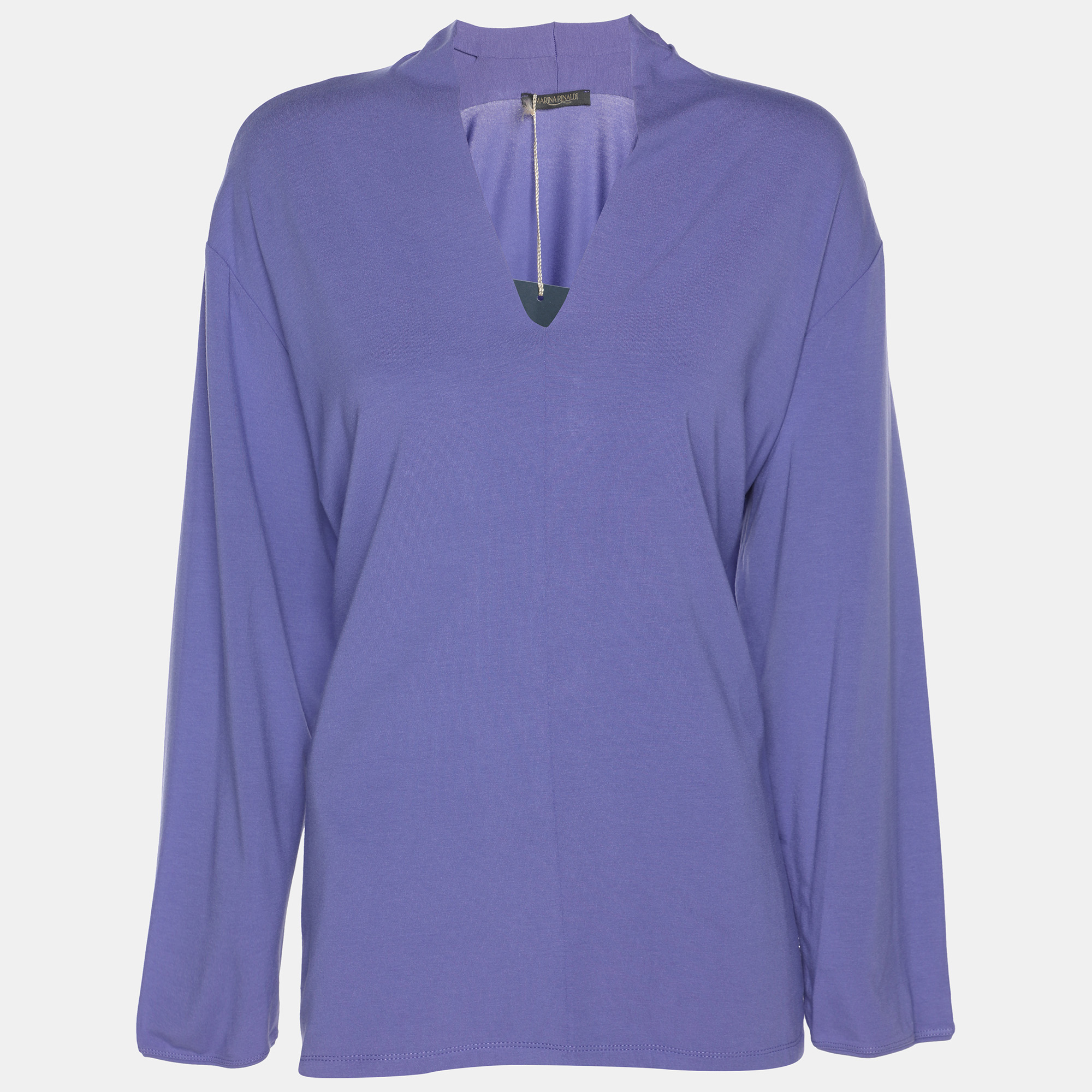 

Marina Rinaldi Purple Jersey V Neck Top XL