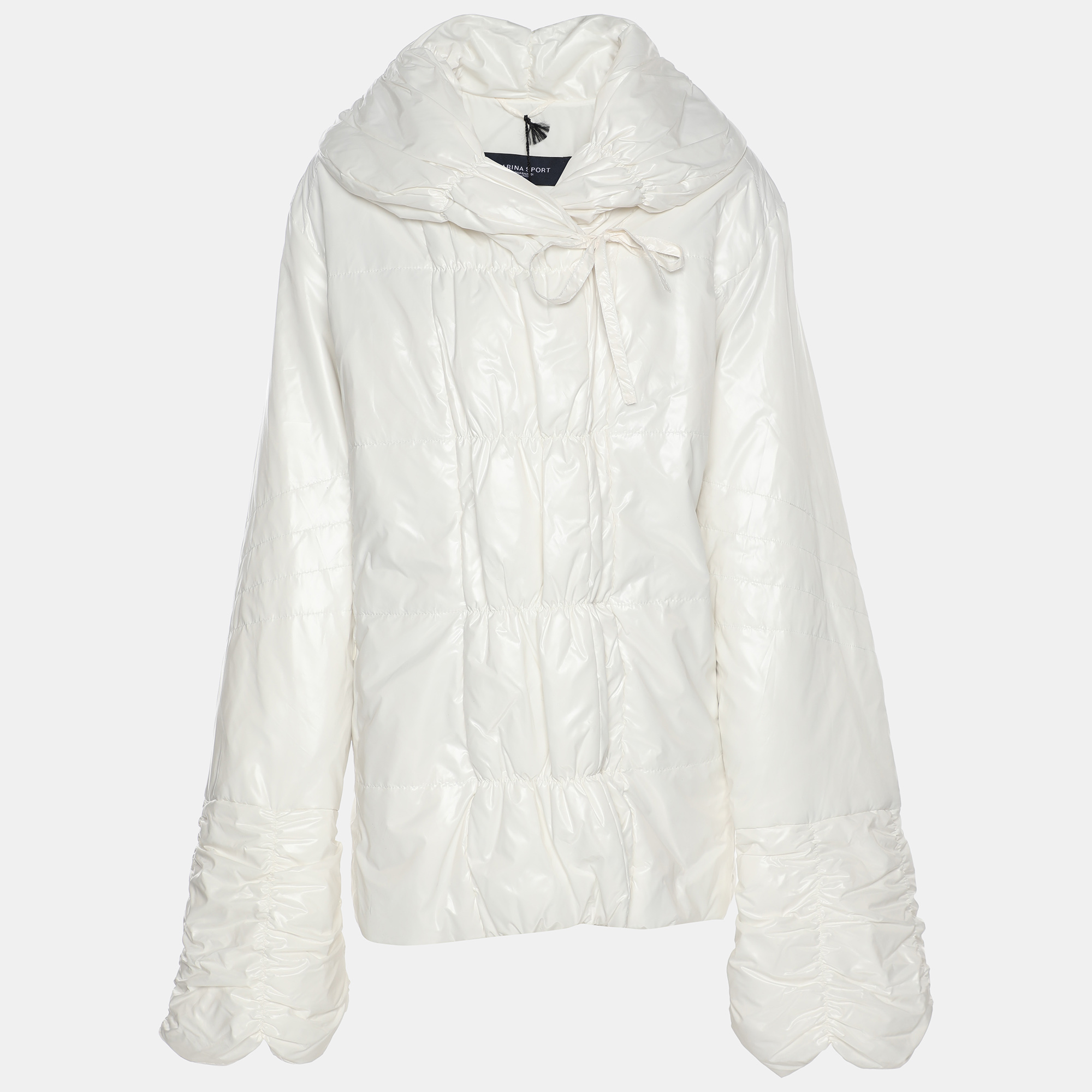 Pre-owned Marina Rinaldi Marina Sport By  White Nylon Puffer Jacket L