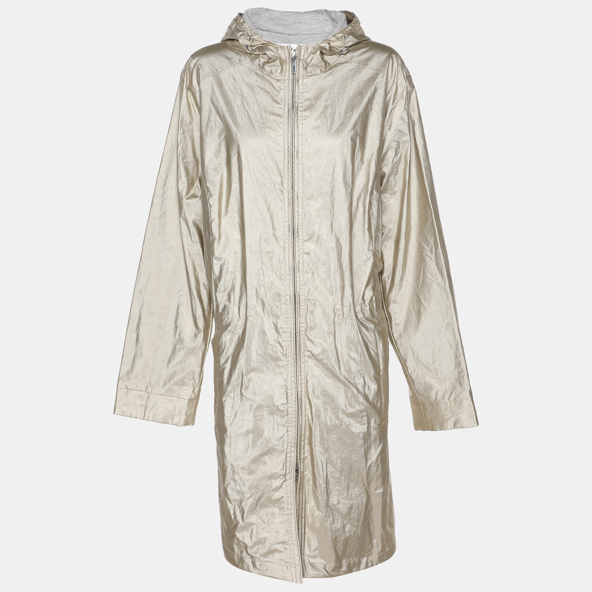 

Voyage by Marina Rinaldi Metallic Satin Parka Voyage Hoodie Jacket L