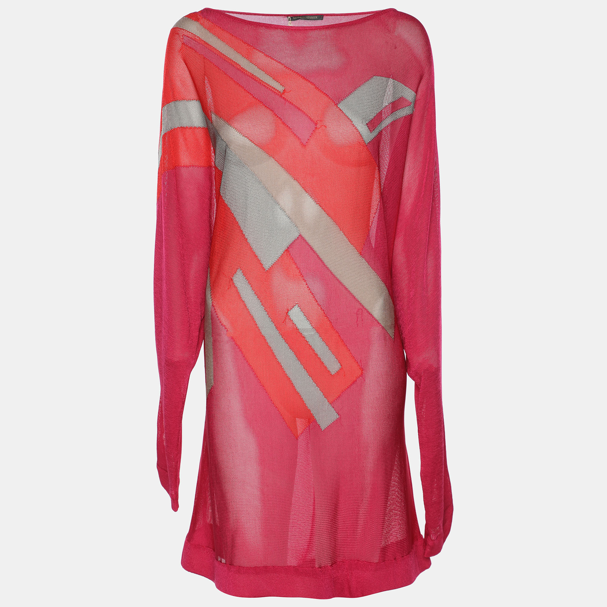 Pre-owned Marina Rinaldi Multicolor Knit Full Sleeve Sweater L