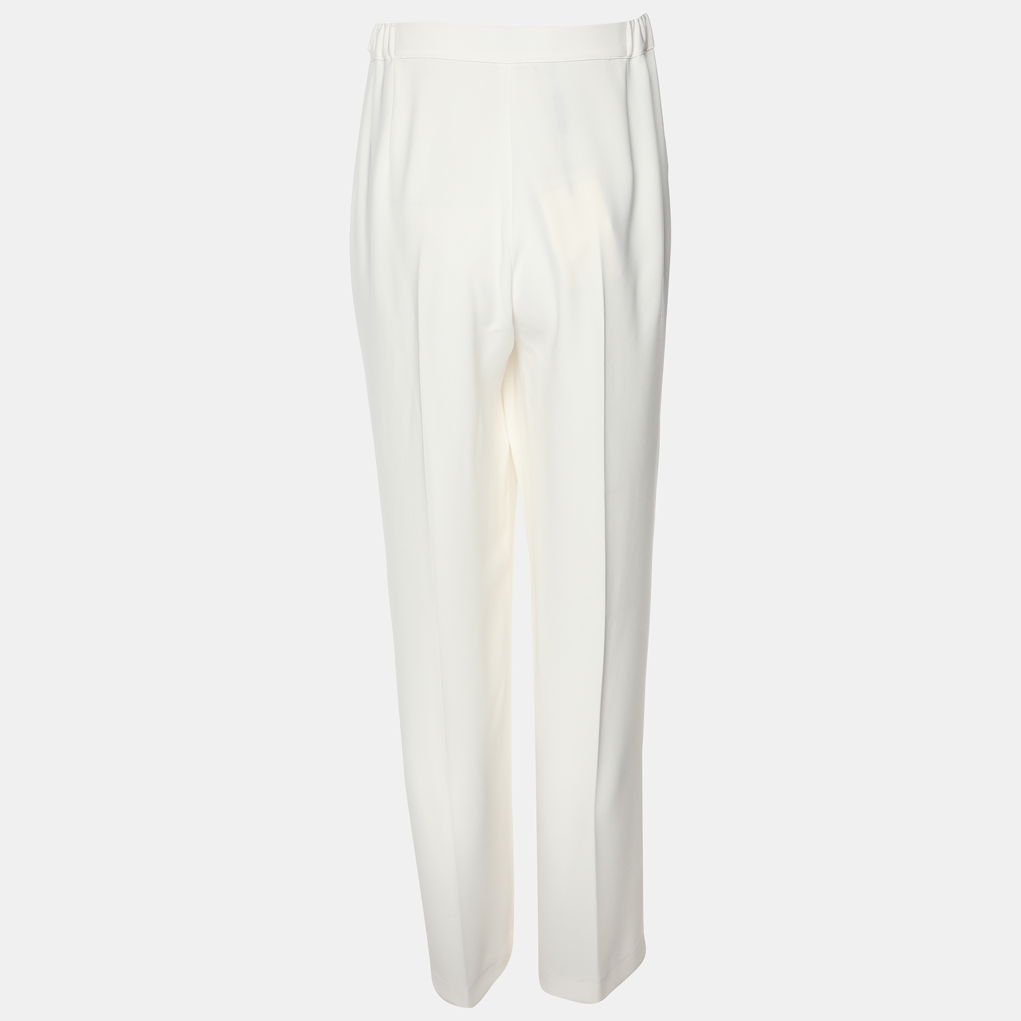 

Marina Rinaldi White Jersey Wide Leg Trousers L, Cream