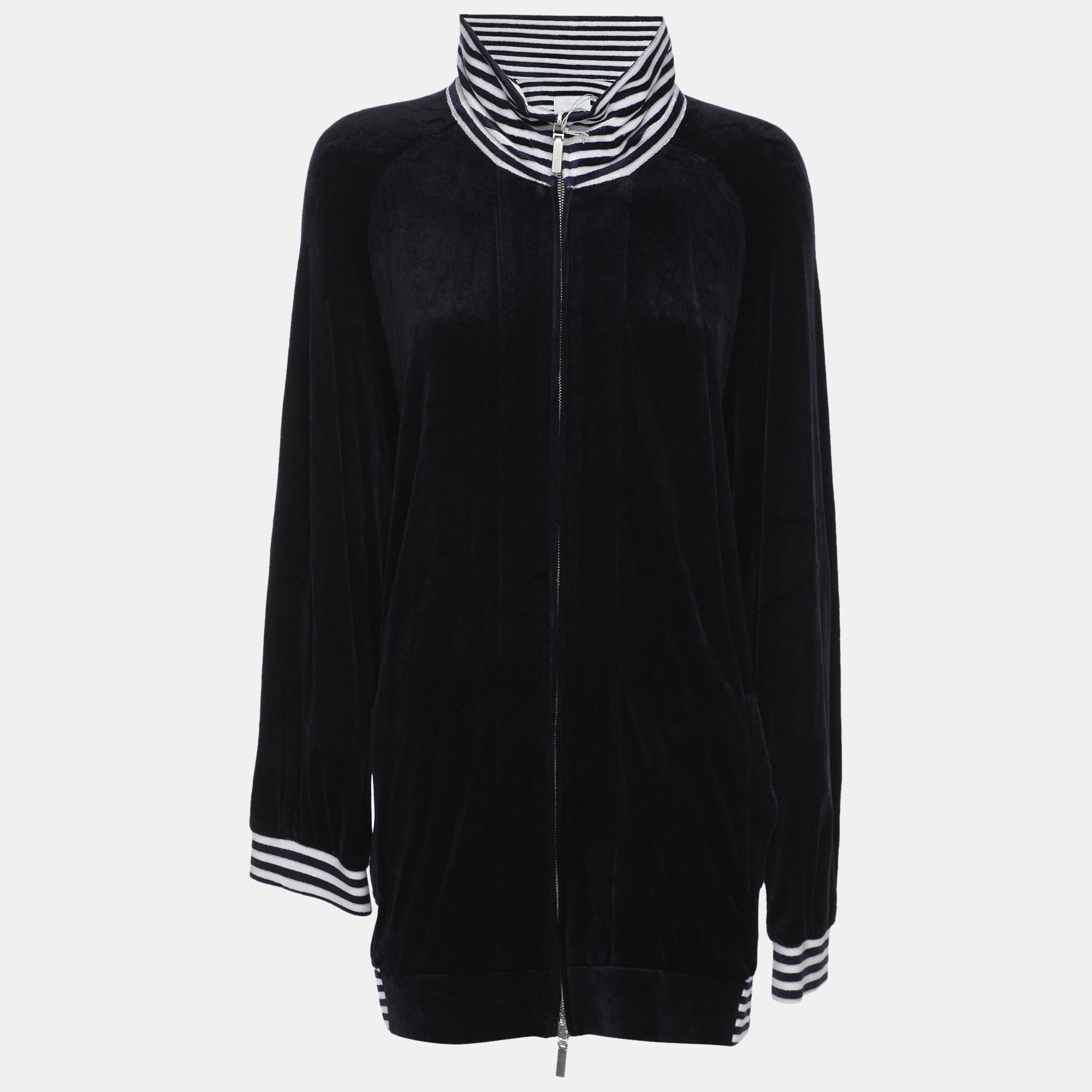 

Voyage by Marina Rinaldi Navy Blue Jersey Zip-Up Jacket XL