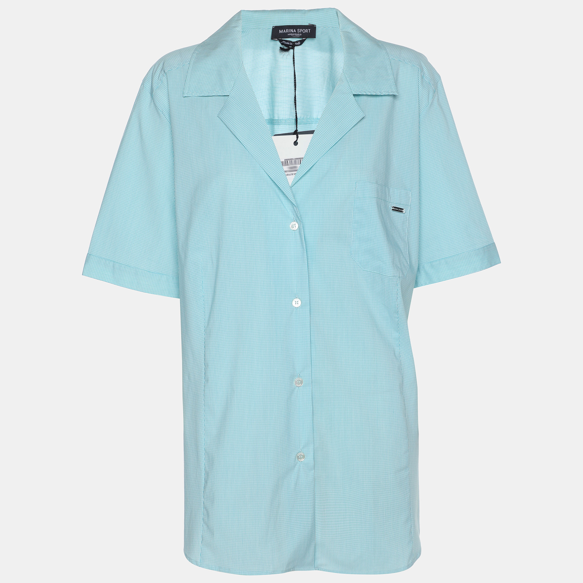 

Marina Sport by Marina Rinaldi Turquoise Cotton Blend Long Sleeve Shirt L, Blue