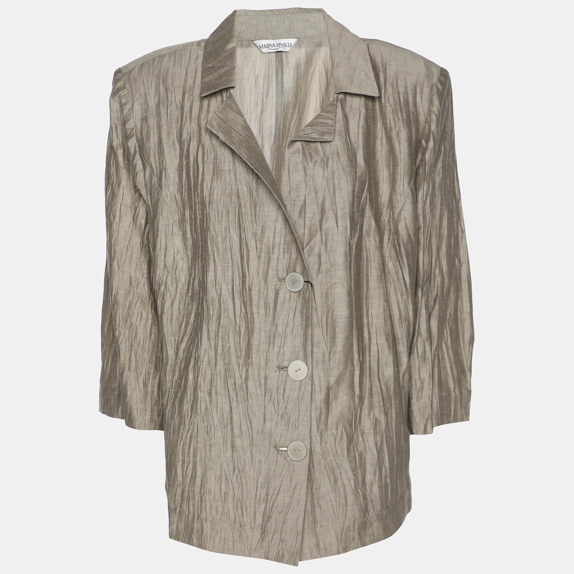 

Marina Rinaldi Grey Texture Linen Blend Blazer L